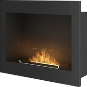 Kominek bioetanolowy Frame 600, matowa czerń, do zabudowy, montaż ścienny, bez szkła