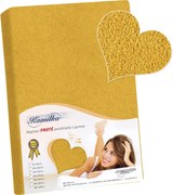 Bellatex Prześcieradło frotte Kamilka musztardowy, 140 x 200 cm, 140 x 200 cm