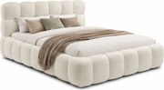 Kremowe nowoczesne łóżko tapicerowane boucle F4-C68