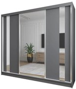 Szafa przesuwna - Greco 240 cm, szary mat