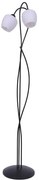 Czarno-biała lampa podłogowa z 2 kloszami - A569 T8-E84
