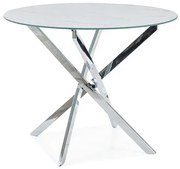 Stół okrągły AGIS 90x90 marmur/srebrny SIGNAL