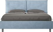 Łóżko bez stelaża tapicerowane 160x200 microfibra Błękitny Appia
