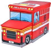 Czerwone składane pudełko na zabawki straż pożarna Biały połysk Z3-P02
