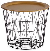 Stolik kosz LUVO złoty blat, Ø 52 cm