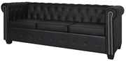 3-osobowa czarna sofa w stylu W1-N77