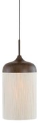 Ciemnobrązowa lampa wisząca z tekstylnym kloszem ø 22 cm Dania – Light &amp; Living
