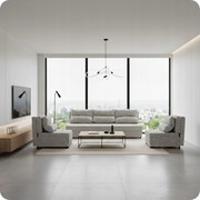 Zestaw KIMO funkcja spania sofa fotele Family Meble j. szary Ramona welur