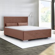 Łóżko tapicerowane z pojemnikiem KRIS Pomarańczowy 140x200 cm