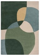Zielony wełniany dywan tkany ręcznie 160x230 cm Glow Green &amp; Blue – Flair Rugs