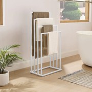 Stojak na ręczniki 4 szczeble loftowy, metalowy, wieszak - biały