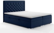 Łóżko kontynentalne AMIGO 140x200 granatowe velvet z pojemnikiem LAVERTO