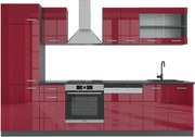 Aneks kuchenny czerwony wysoki połysk/antracyt 300x60x81.6 r-line