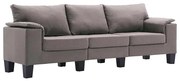 3-osobowa sofa taupe z podłokietnikami - Ezof 3Q