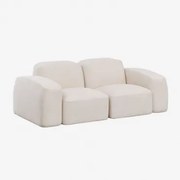 Bastian 2-częściowa Sofa Modułowa Gruba Biała Szenila - Sklum