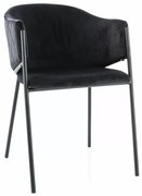 Krzesło tapicerowane BONO VELVET czarne SIGNAL