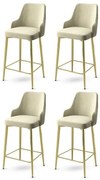 Zestaw krzeseł barowych Enox Cream and Gold, 4 szt., 4 szt.