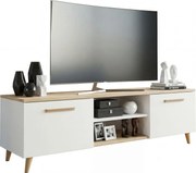 Biała Skandynawska Szafka Rtv Na Nóżkach P2-H00