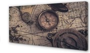 Obraz canvas na ścianę Kompas na Starej Mapie