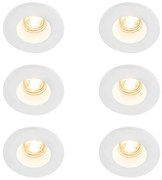 Zestaw 6 reflektorów wpuszczanych białych 13 cm okrągłych - Gypsy Stucco