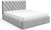 Jasnoszare łóżko tapicerowane z zagłówkiem 3 rozmiary R7-W73