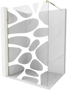 Mexen Kioto ścianka prysznicowa Walk-in 70 x 200 cm, transparent/biały wzór 8 mm, złota - 800-070-101-50-97