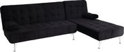 Sofa rozkładana MCW-K22,  aksamitny czarny