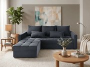 Ciemnoszara rozkładana narożna sofa ZENOVA 220x140 cm, dwustronna