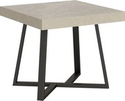 Stół rozkładany 90/194x90 cm Zeplir kaszmir nogi antracytowe