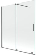 Mexen Velar parawan nawannowy 2-skrzydłowy rozsuwany 150 x 150 cm, transparent, gun metal - 896-150-000-01-95