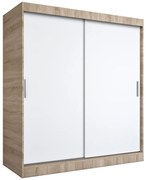 Szafa przesuwna 180 cm dąb sonoma + biały N0-M00