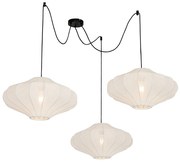 Lampa wisząca w stylu japandi, biała, 50 cm, 3-punktowa - PluJapandi Oswietlenie wewnetrzne