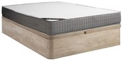 Zestaw 140 x 190 cm stelaż z jasną naturalną skrzynią + materac piankowy o grub. 22 cm z 11-strefową warstwą wierzchnią z pamięcią kształtu - DANEVO marki YSMÉE