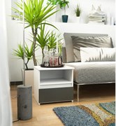 Szafka nocna AKORD CL1 Biała 40 cm 1 szuflada kolor Grafit Szary mat 1 półka 40x35x40 cm