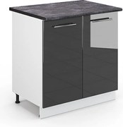 Szafka pod zlew antracyt wysoki połysk 80x60x82 fame-line