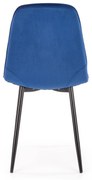 K417 krzesło granatowy, tkanina velvet, tapicerowane, nowoczesne, pikowane