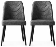 Zestaw krzeseł do jadalni Dallas Anthracite and Black, 2 szt.