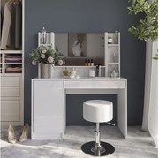 Stół toaletowy biały/biały wysoki połysk 119.8x50.1x76 sherry