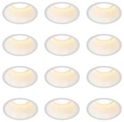 Zestaw 12 białych opraw LED GU10 70 mm IP44 - Dept