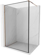 Mexen Kioto ścianka prysznicowa Walk-in 50 x 200 cm, czarna ramka 8 mm, różowe złoto - 800-050-101-60-70