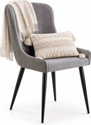 Popielate krzesło tapicerowane do salonu C2-B59