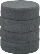 HOMCOM Hoker, okrągły, polarowy, stalowa rama, do 120kg, Φ40x45H cm, Ciemnoszary