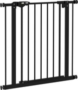 PawHut Barierka Ochronna dla Psów, Absperrgitter, Barierka dla Zwierząt, Metal, Plastik, 74-80 cm, Czarny