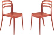Zestaw 4 czerwonych krzeseł do jadalni „Guapa” z polipropylenu cm 50x51 82h