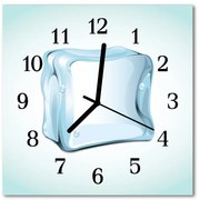 Zegar szklany kwadratowy Lód