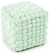 RUBIK pufa jasny zielony pleciona kostka