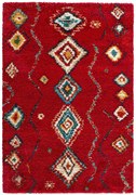 Dywan shaggy Nomadic Etno czerwony 80 cm x 150 cm