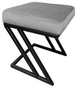 Pufa ZAZU MG VELVET szara ATOS
