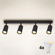 Brilagi - LED RGBW ściemnialna oprawa punktowa SELE 4xGU10/6W/230V czarna