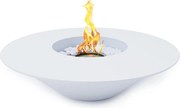 SANTORINI Biały okrągły kominek ogrodowy na bioetanol D.60